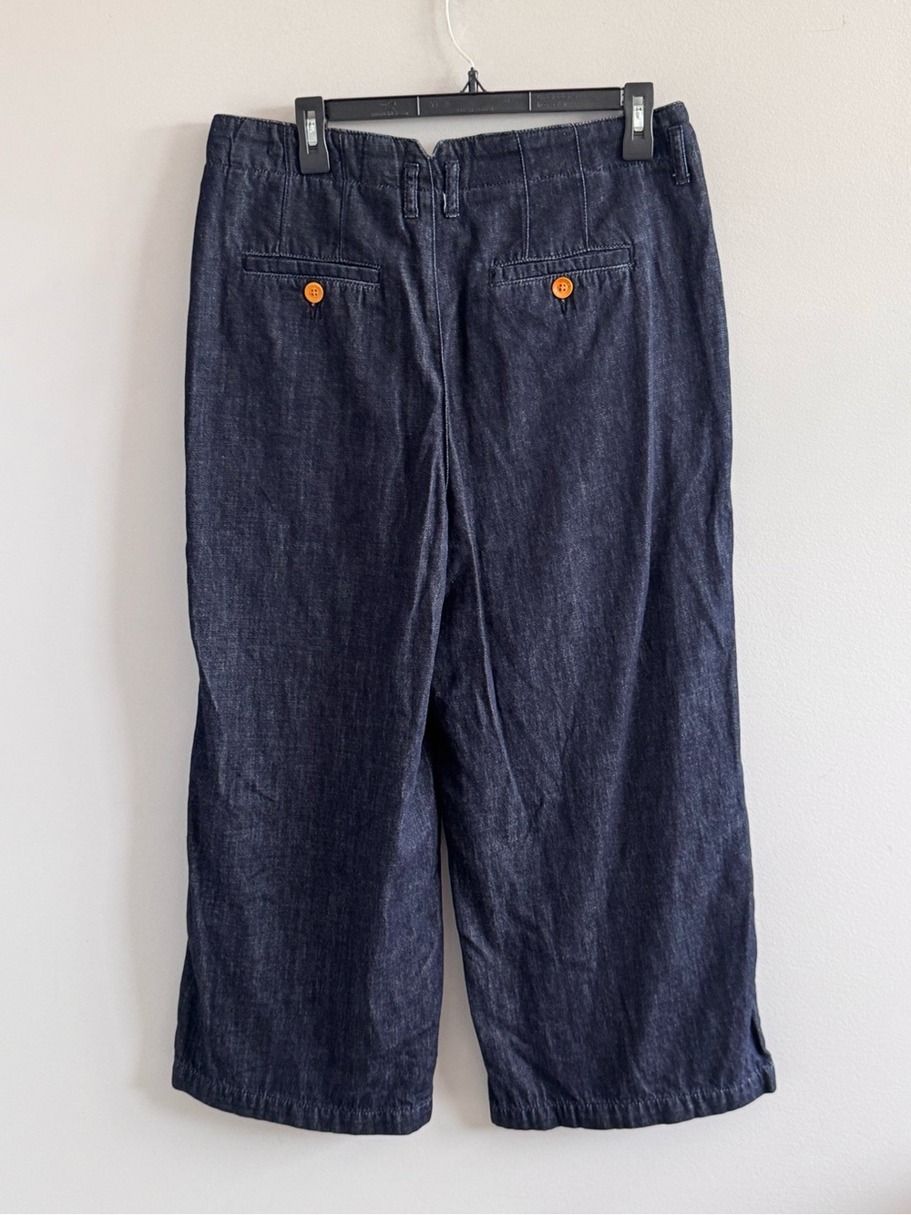 Maeve Anthropologie Size 31 Pleated Wide Leg Cropped Denim Pants - Picture 3 of 6